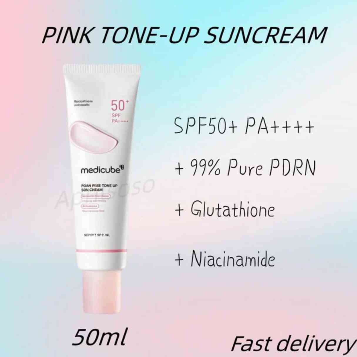 Medicube PDRN Pink tone up sun cream 50 ML.