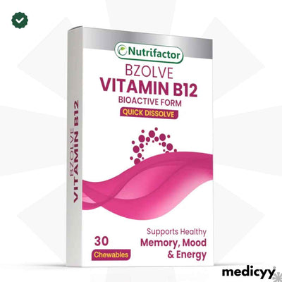 Nutrifactor Bzolve Chewables B12 1000 mcg – 30 Tablets