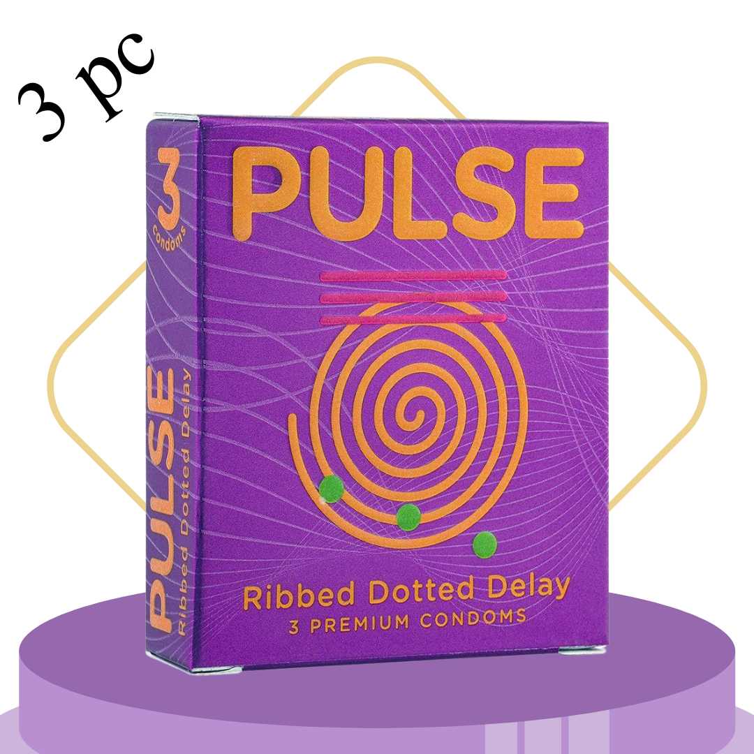 Pulse Ribbed Dotted Delay Condom